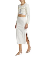 3D Sequin Crepe Cropped Jacket