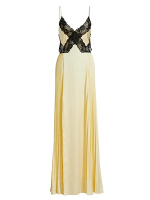 Satin Lace Maxi Dress