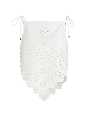 Embroidered Eyelet Cotton Top