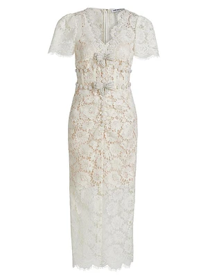 Lace Pearl Midi-Dress
