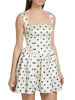 Polka Dot Satin Minidress