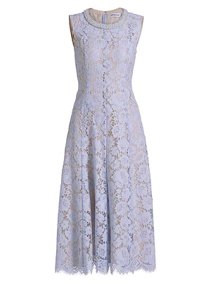 Pearl Lace Midi-Dress