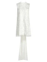Embellished Tulle & Satin Bow Minidress