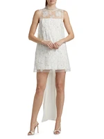 Embellished Tulle & Satin Bow Minidress