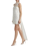 Embellished Tulle & Satin Bow Minidress