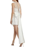 Embellished Tulle & Satin Bow Minidress