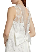 Embellished Tulle & Satin Bow Minidress