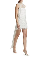 Embellished Tulle & Satin Bow Minidress