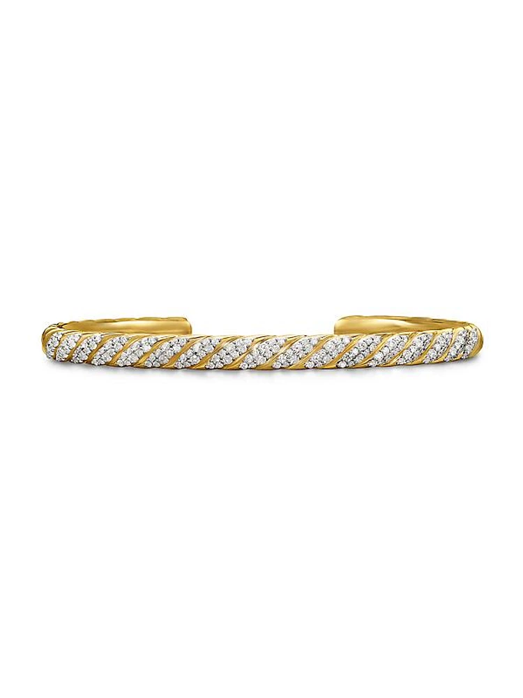 Sculpted Cable Cuff Bracelet in 18K Yellow Gold