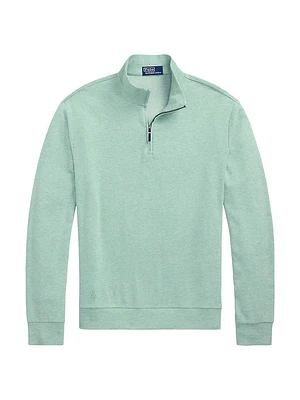 Double-Knit Jacquard Quarter-Zip Sweater