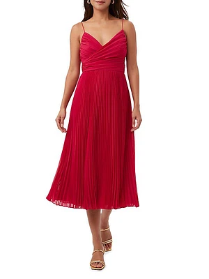 Natalie Pleated Midi-Dress