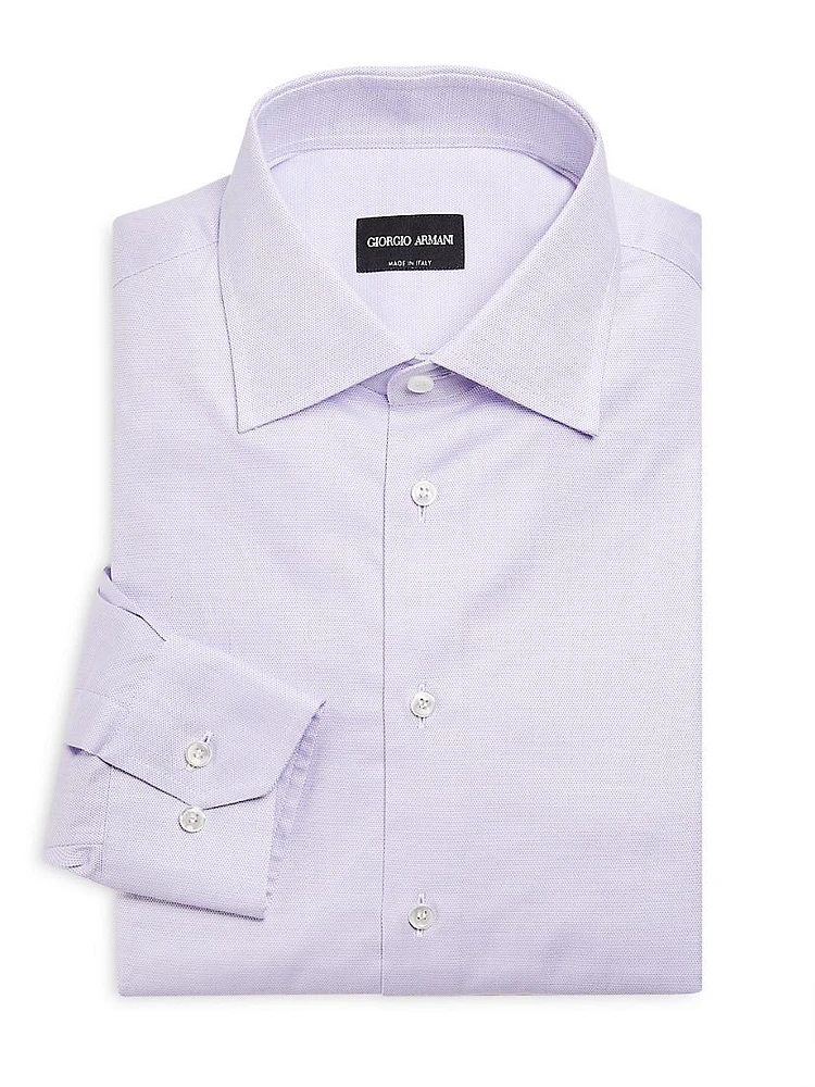 Basic Pin Dot Cotton Shirt