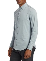 Jersey Button-Front Shirt