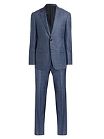 Faded Window Plaid Wool Suit