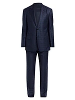Optical Faded Plaid Wool Suit
