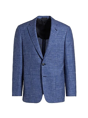 Crosshatch Wool-Blend Suit Jacket
