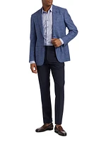 Mini-Plaid Button-Front Shirt