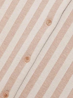 Striped Cotton-Silk Button-Up Shirt