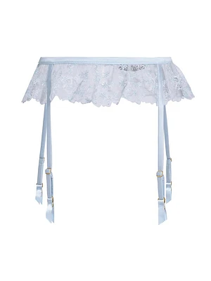 Mathilde Embroidered Lace Garter Belt