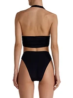 Vives Ruched Halter Bikini