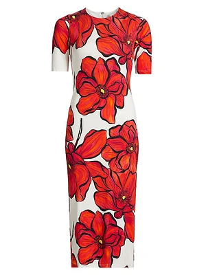 Windflower Jersey Sheath Dress