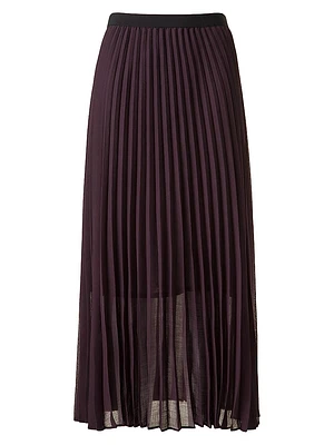 Pleated A-Line Midi-Skirt