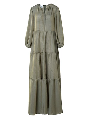 Boho Silk-Blend Midi-Dress