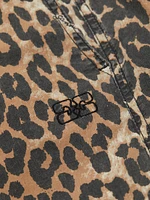 Leopard Cotton Drawstring Pants