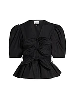 Tie-Front Cotton Blouse