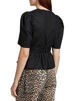 Tie-Front Cotton Blouse