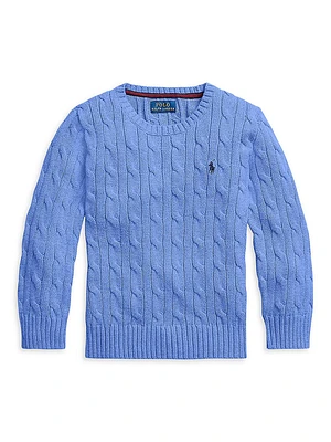 Little Boy's & Cable-Knit Crewneck Sweater