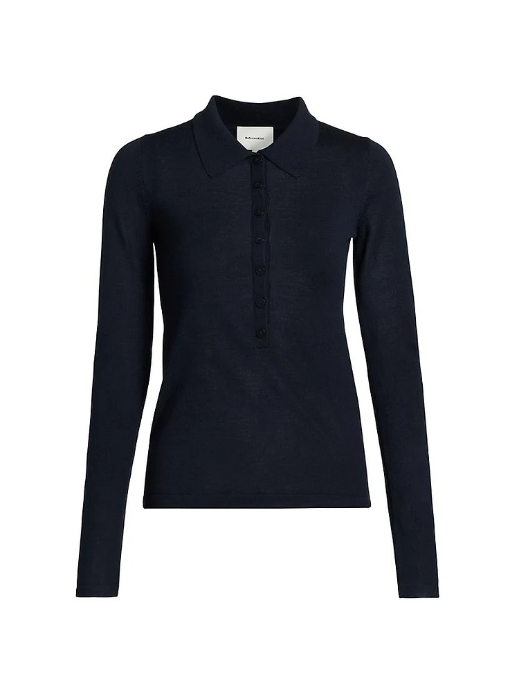 Wool Knit Polo Shirt