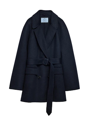 Double-Breasted Cashgora Coat