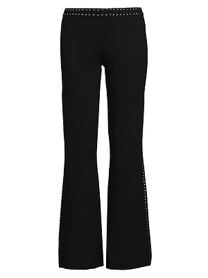 Studded Wide-Leg Pants