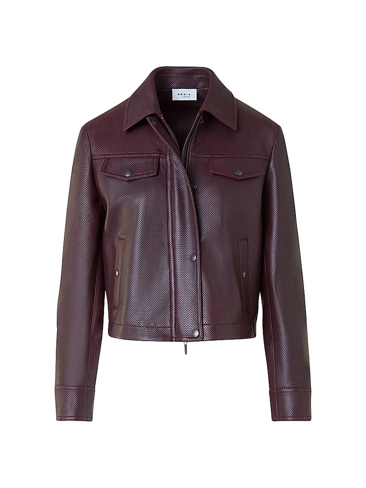 Pin Dot Leather Jacket
