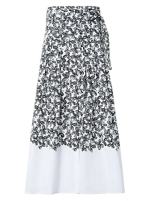 Daisy Print Midi-Skirt