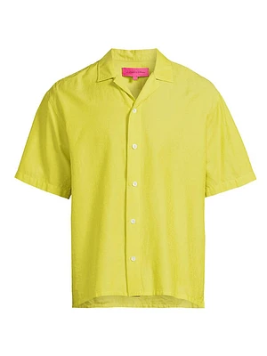 Jaquard Silk Camp Shirt