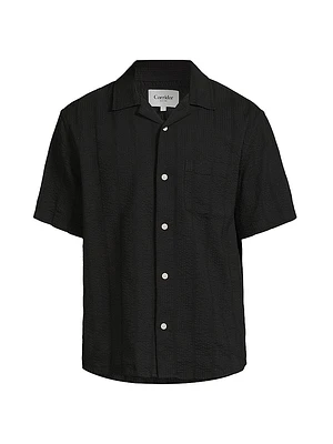 Striped Seersucker Camp Shirt