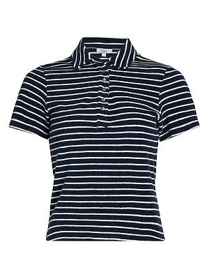 Naveli Striped Cotton Polo Shirt