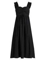 Irisa Cotton Poplin Sweetheart A-Line Midi-Dress