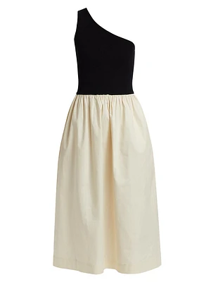 Anita Colorblocked One-Shoulder Midi-Dress