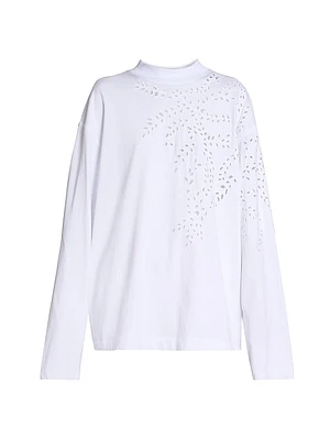 Heger Embroidered Cotton Oversized Long-Sleeve T-Shirt