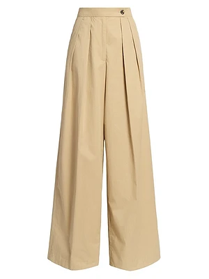 Pamplona Pleat-Front High-Waisted Wide-Leg Pants