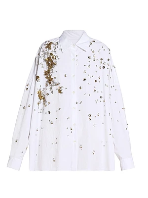Casia Embellished Cotton Poplin Shirt