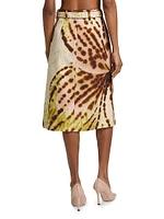 Sheraz Belted Printed Midi-Skirt