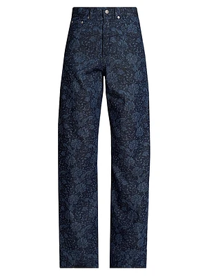 Peyton Floral High-Waisted Jeans