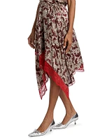 Shake Silk Asymmetric Skirt