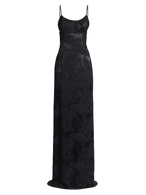 Dirios Floral Jacquard Maxi Dress