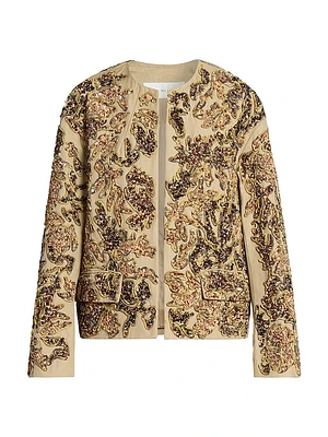 Vonda Sequined Cotton Jacket