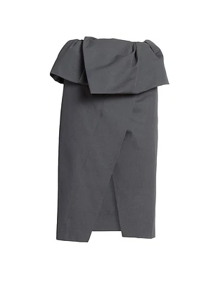Santi Asymmetric Foldover Knee-Length Skirt